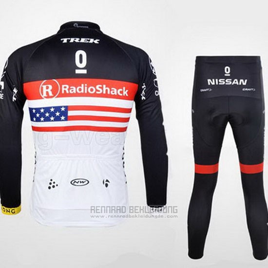 2012 Fahrradbekleidung Radioshack Champion Stati Uniti Trikot Langarm und Tragerhose